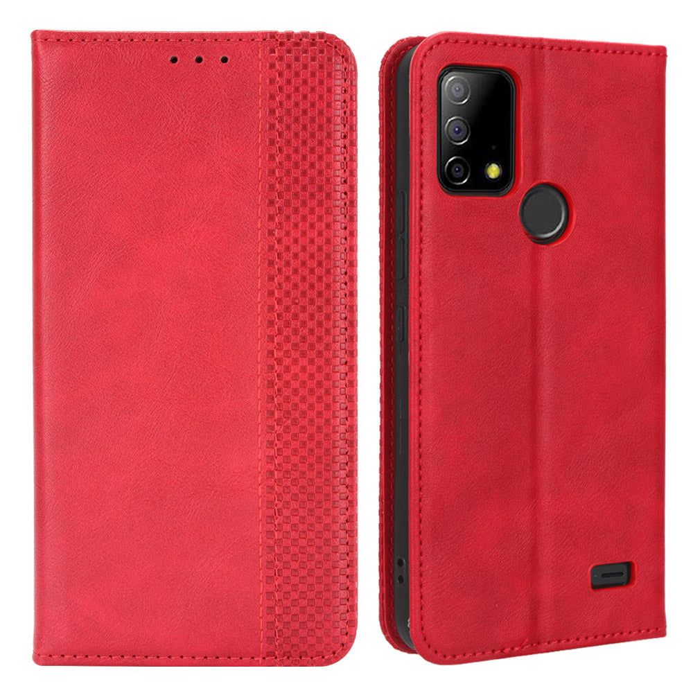 For Vodafone Smart T23 Retro Phone Cover Magnetic PU Leather Stand Cell Phone Wallet Case