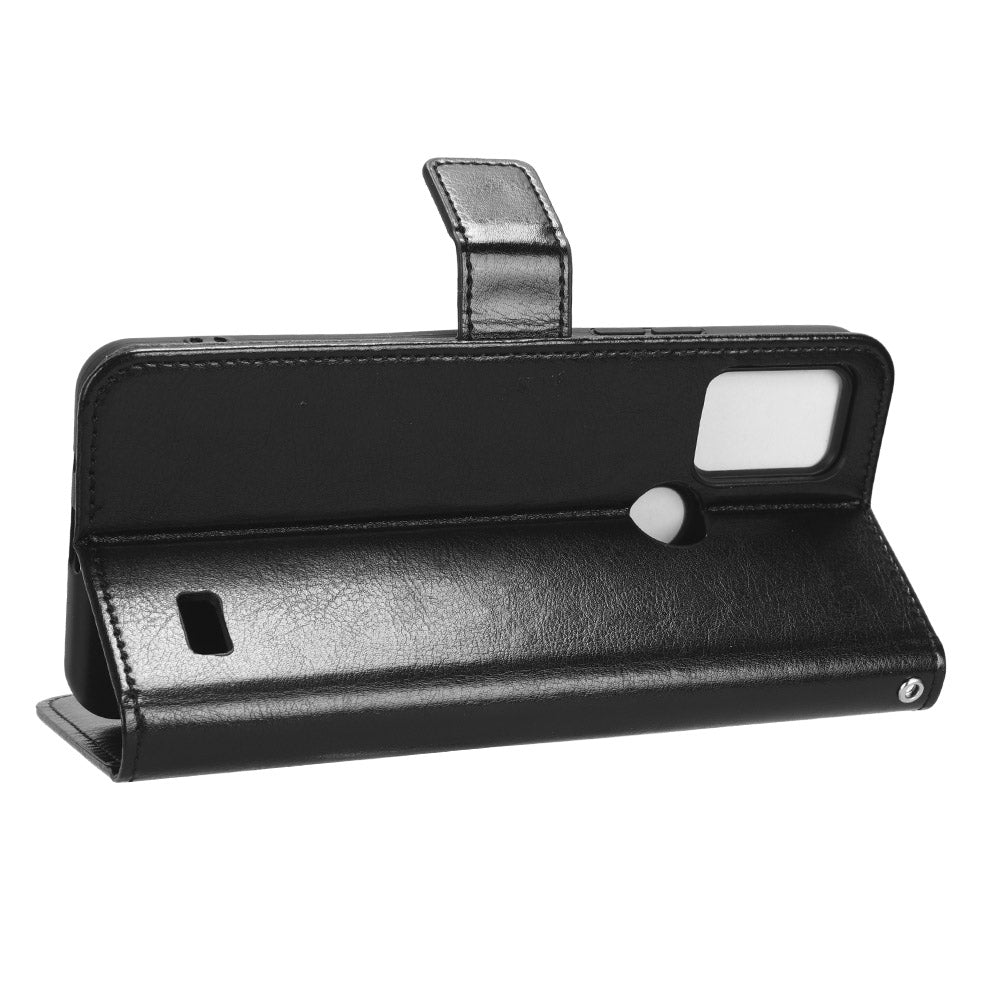 For Vodafone Smart T23 Crazy Horse Texture Wallet Case PU Leather Stand Folio Flip Phone Cover