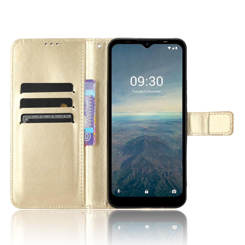 For Vodafone Smart T23 Crazy Horse Texture Wallet Case PU Leather Stand Folio Flip Phone Cover