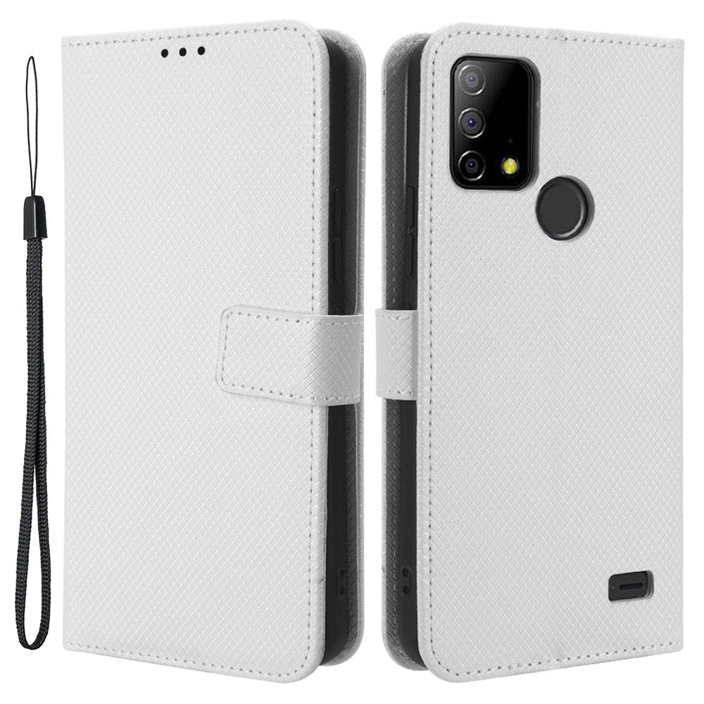 Protective Case for Vodafone Smart T23 PU Leather Flip Cover Diamond Texture Anti-Scratch Wallet Phone Case