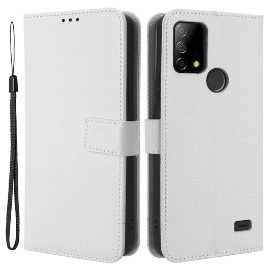 Protective Case for Vodafone Smart T23 PU Leather Flip Cover Diamond Texture Anti-Scratch Wallet Phone Case