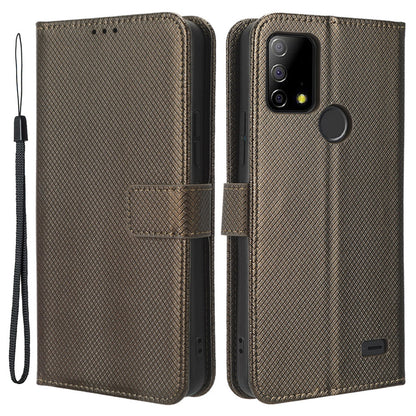 Protective Case for Vodafone Smart T23 PU Leather Flip Cover Diamond Texture Anti-Scratch Wallet Phone Case