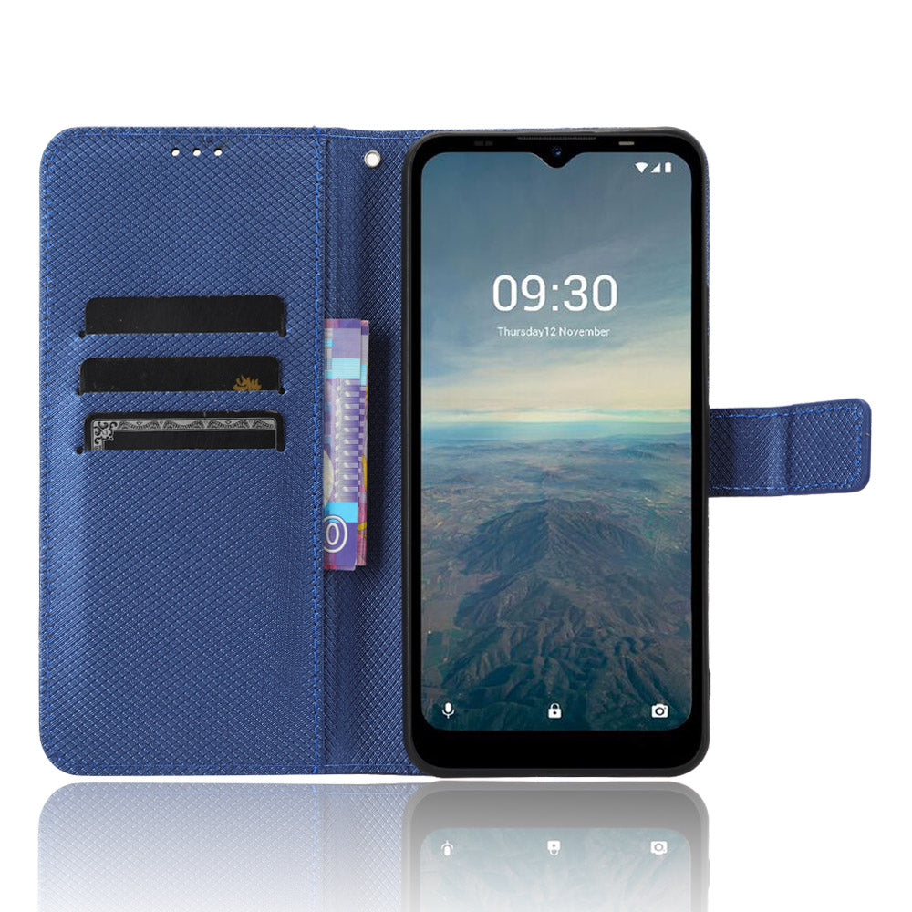 Protective Case for Vodafone Smart T23 PU Leather Flip Cover Diamond Texture Anti-Scratch Wallet Phone Case