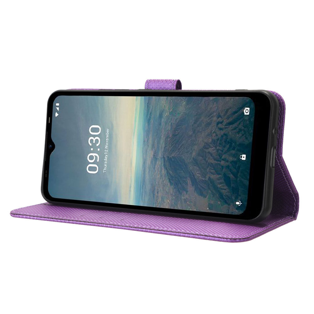 Protective Case for Vodafone Smart T23 PU Leather Flip Cover Diamond Texture Anti-Scratch Wallet Phone Case