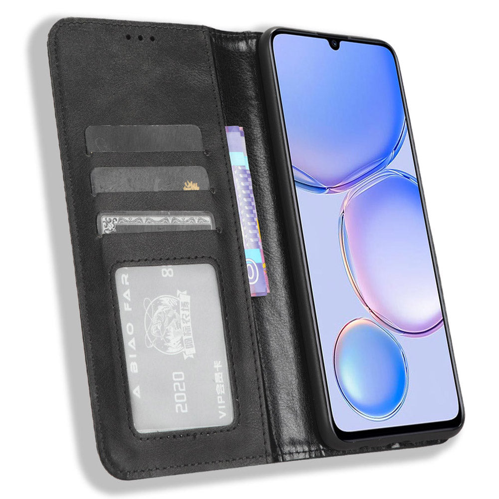 Retro Phone Cover for Huawei Enjoy 60 Magnetic PU Leather Stand Cell Phone Wallet Case