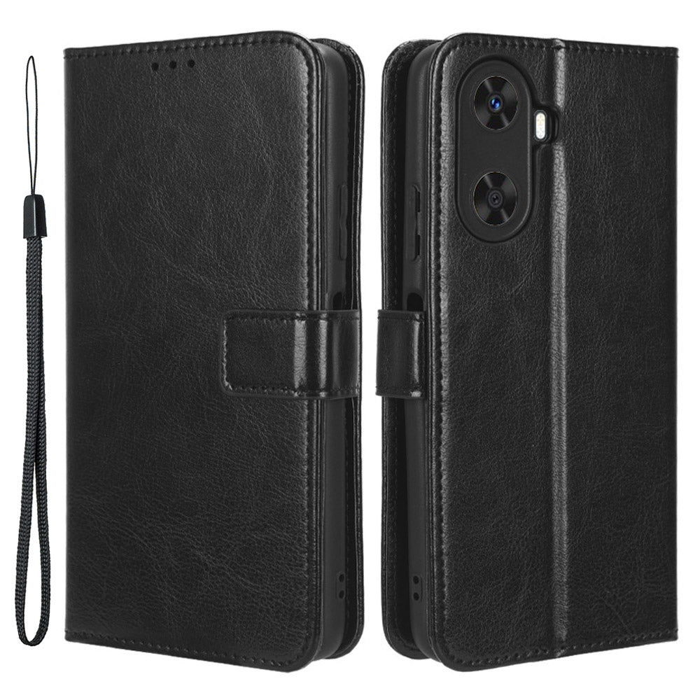 Folio Flip Cover for Huawei Enjoy 60 Shockproof Crazy Horse Texture PU Leather Wallet Phone Case