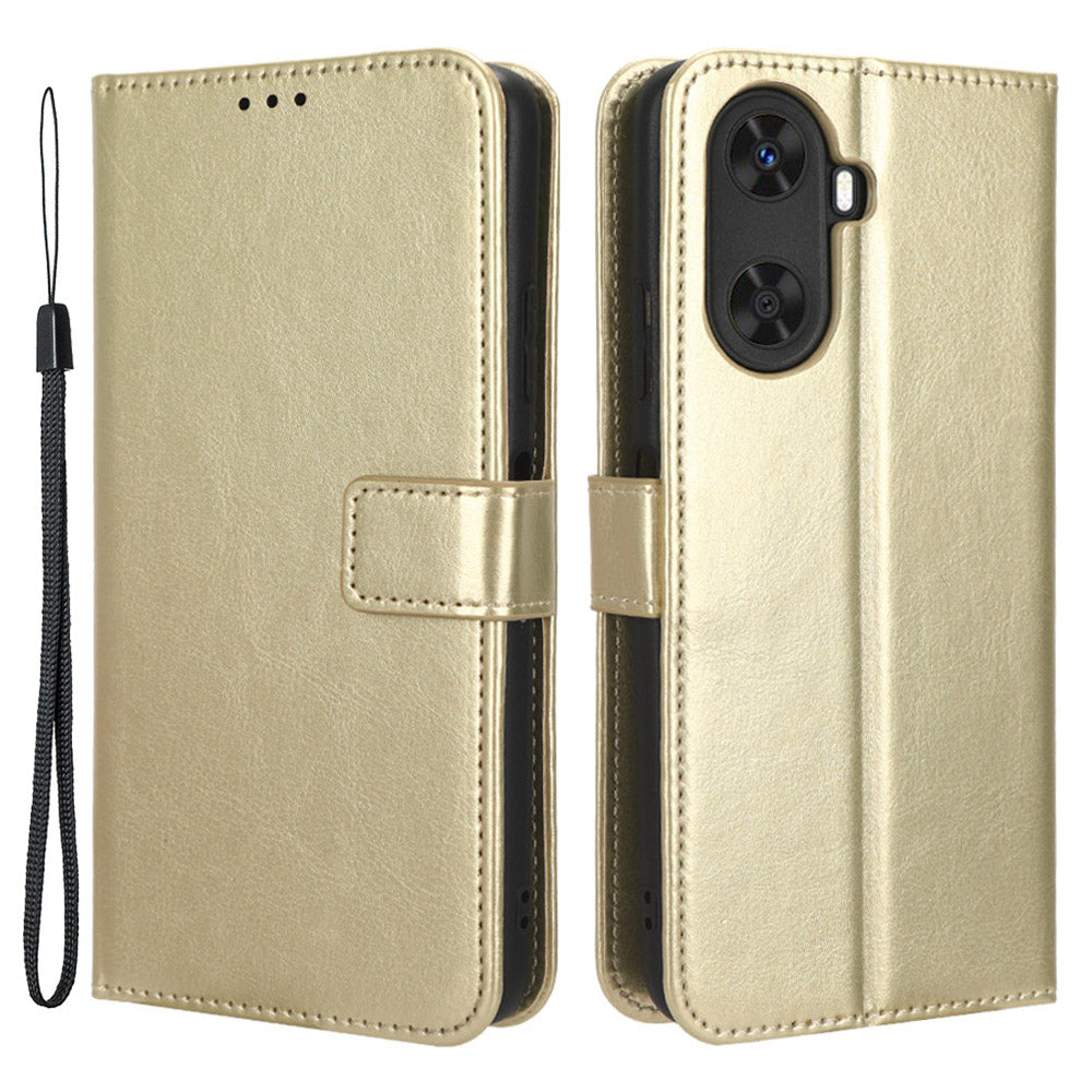 Folio Flip Cover for Huawei Enjoy 60 Shockproof Crazy Horse Texture PU Leather Wallet Phone Case