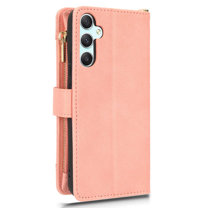 For Samsung Galaxy A34 5G Zipper Pocket Phone Wallet Case Cellphone Cover with 2 Straps