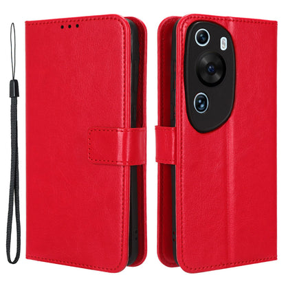 For P60 Art Shockproof Wallet Phone Case Crazy Horse Texture PU Leather Folio Flip Cover