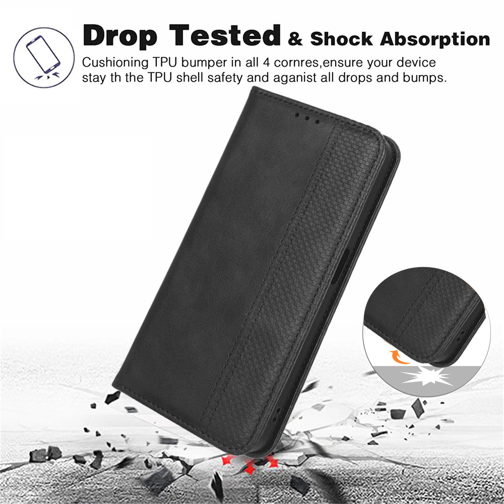 Retro Wallet Phone Case for Huawei P60 Art PU Leather Flip Cover Cell Phone Shell with Stand