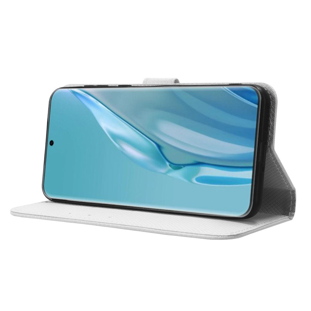 PU Leather Flip Case for Huawei P60 Art Protective Cover Diamond Texture Anti-Drop Wallet Phone Case