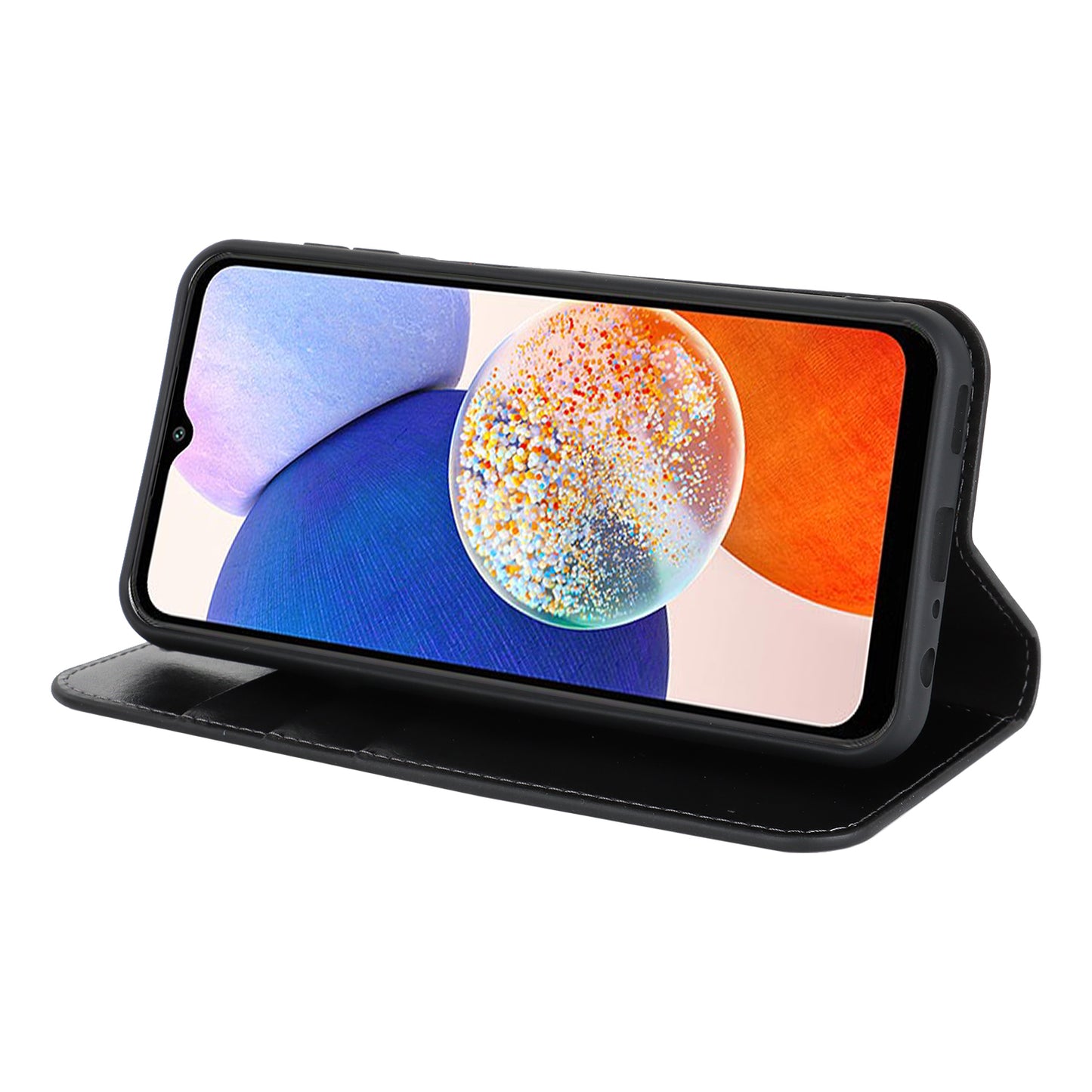 Genuine Cow Leather Phone Cover for Samsung Galaxy A24 4G Crazy Horse Texture Anti-drop Phone Case with Wallet