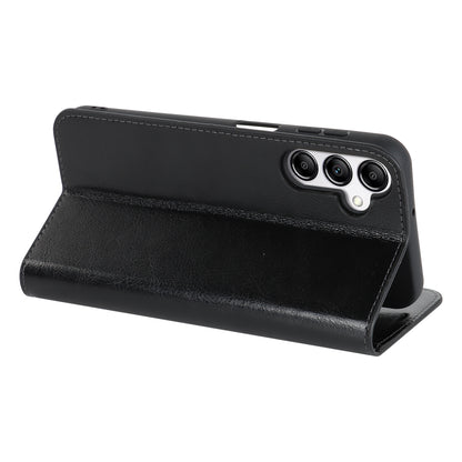 Genuine Cow Leather Phone Cover for Samsung Galaxy A24 4G Crazy Horse Texture Anti-drop Phone Case with Wallet