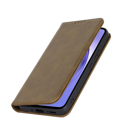 PU Leather Folio Flip Cover for Samsung Galaxy A54 5G Wallet Phone Case Calf Texture Shockproof Case
