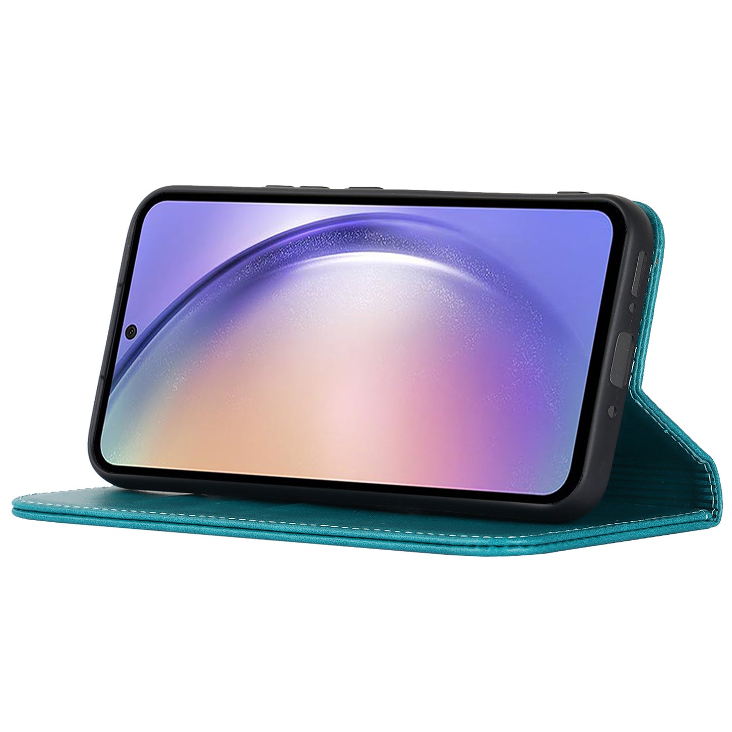 PU Leather Folio Flip Cover for Samsung Galaxy A54 5G Wallet Phone Case Calf Texture Shockproof Case