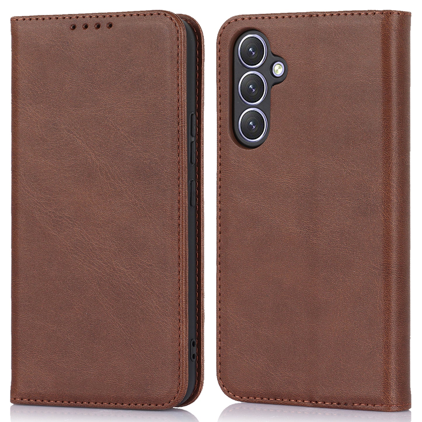 PU Leather Folio Flip Cover for Samsung Galaxy A54 5G Wallet Phone Case Calf Texture Shockproof Case