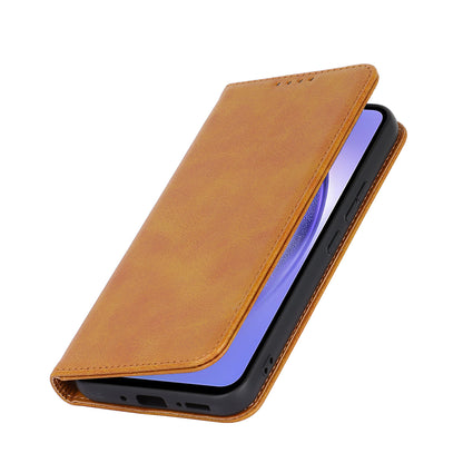 PU Leather Folio Flip Cover for Samsung Galaxy A54 5G Wallet Phone Case Calf Texture Shockproof Case
