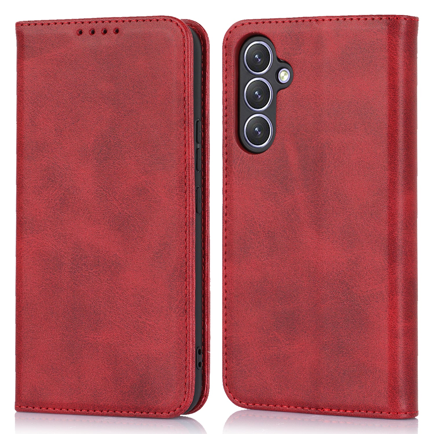 PU Leather Folio Flip Cover for Samsung Galaxy A54 5G Wallet Phone Case Calf Texture Shockproof Case