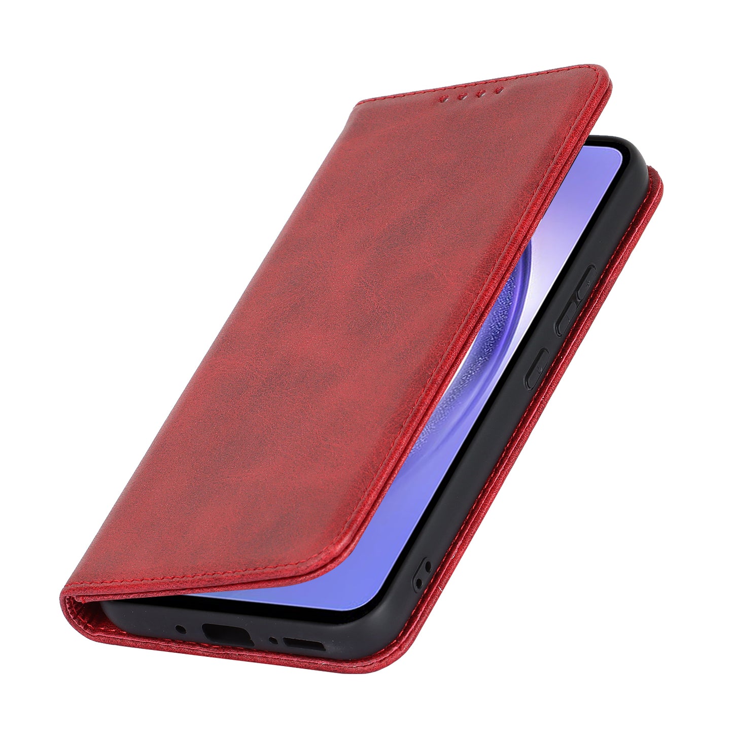 PU Leather Folio Flip Cover for Samsung Galaxy A54 5G Wallet Phone Case Calf Texture Shockproof Case