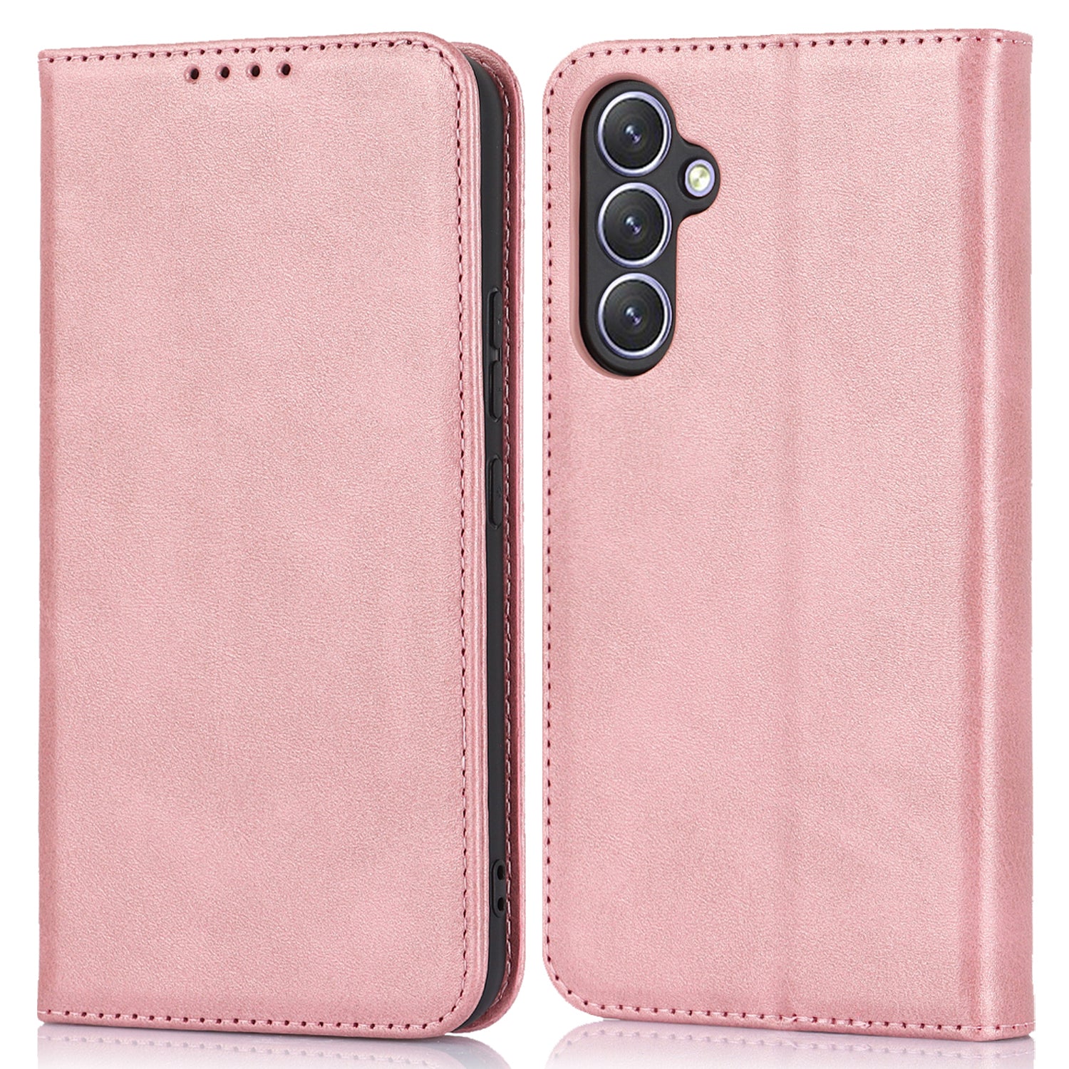 PU Leather Folio Flip Cover for Samsung Galaxy A54 5G Wallet Phone Case Calf Texture Shockproof Case
