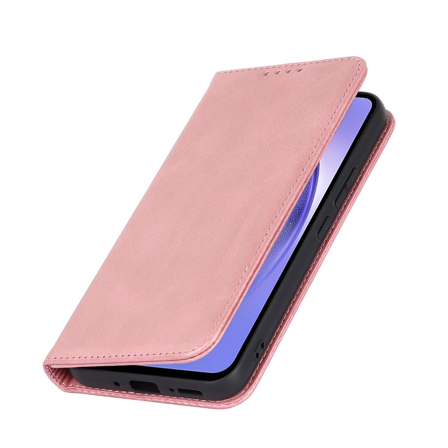 PU Leather Folio Flip Cover for Samsung Galaxy A54 5G Wallet Phone Case Calf Texture Shockproof Case