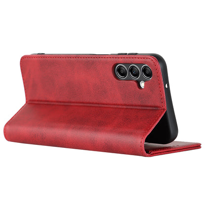 For Samsung Galaxy A14 5G PU Leather Phone Case Calf Texture Stand Wallet Flip Folio Cover