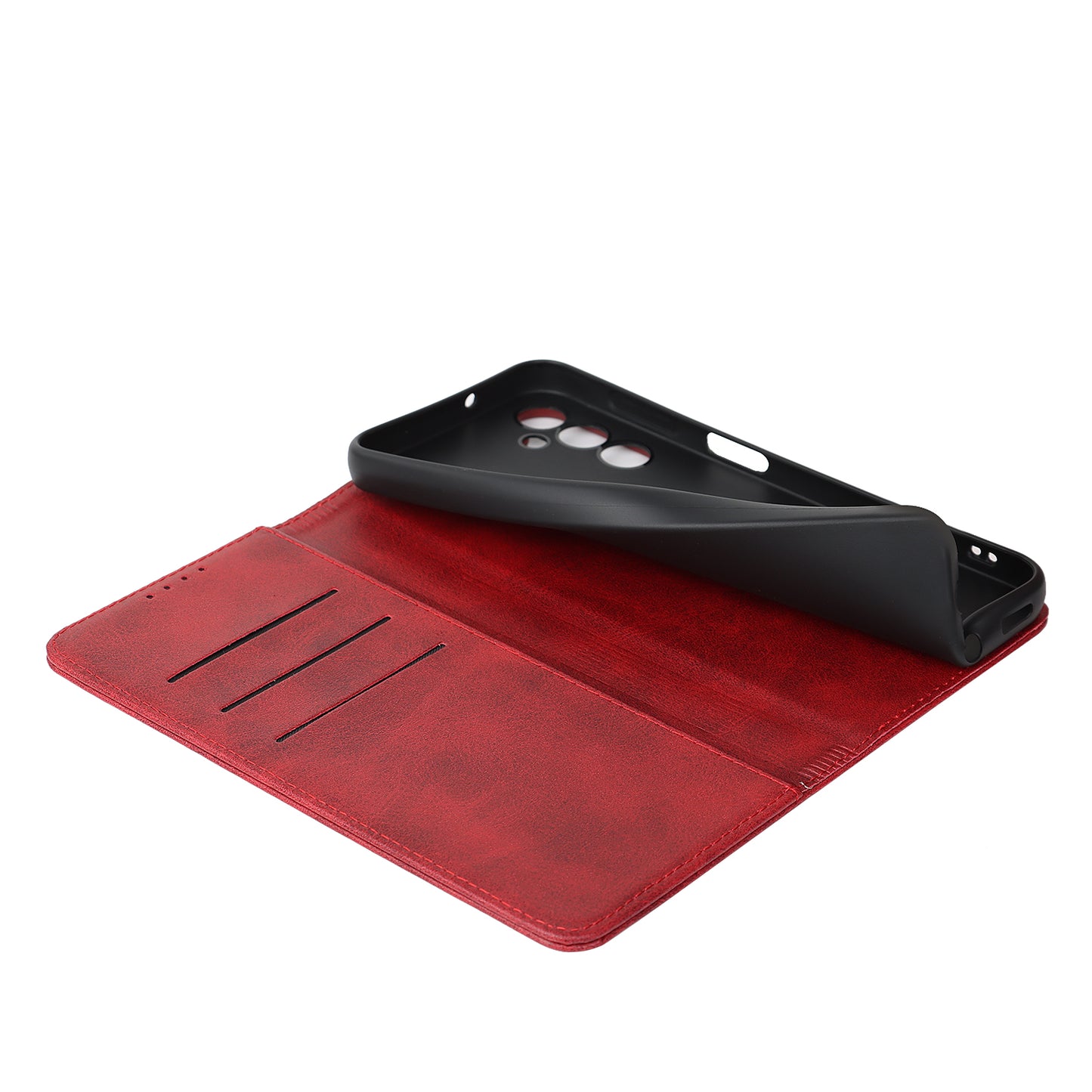 For Samsung Galaxy A14 5G PU Leather Phone Case Calf Texture Stand Wallet Flip Folio Cover