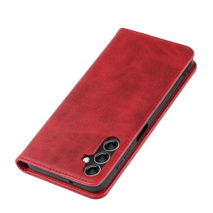 For Samsung Galaxy A14 5G PU Leather Phone Case Calf Texture Stand Wallet Flip Folio Cover