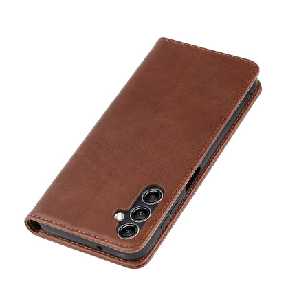 For Samsung Galaxy A14 5G PU Leather Phone Case Calf Texture Stand Wallet Flip Folio Cover