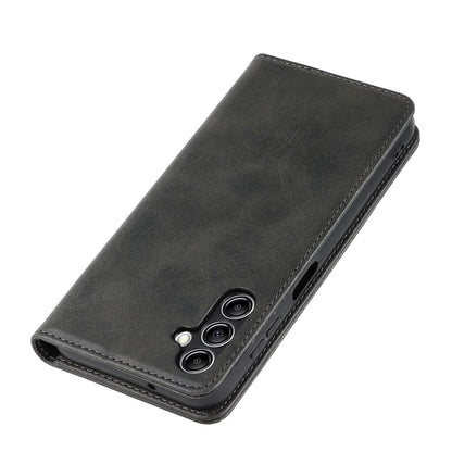 For Samsung Galaxy A14 5G PU Leather Phone Case Calf Texture Stand Wallet Flip Folio Cover