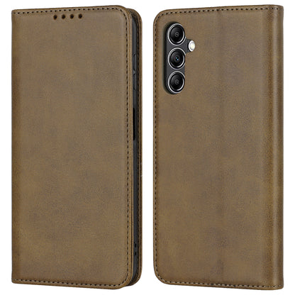 For Samsung Galaxy A14 5G PU Leather Phone Case Calf Texture Stand Wallet Flip Folio Cover