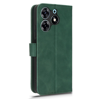For Tecno Spark 10 Pro Skin-touch Leather Folio Case Wallet Stand Magnetic Protective Phone Cover