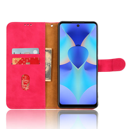 For Tecno Spark 10 Pro Skin-touch Leather Folio Case Wallet Stand Magnetic Protective Phone Cover