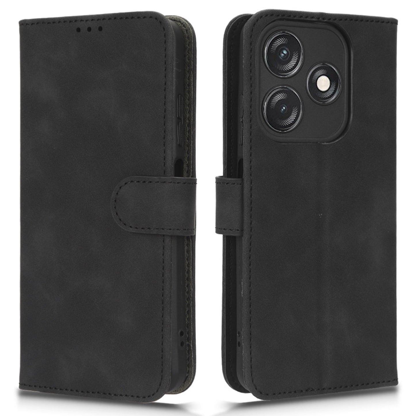 For Tecno Spark 10C 4G PU Leather Flip Cover Stand Skin-touch Wallet Phone Case