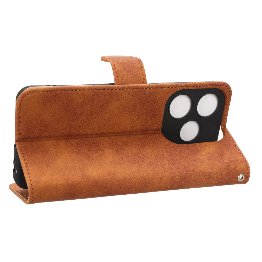 For Tecno Spark 10C 4G PU Leather Flip Cover Stand Skin-touch Wallet Phone Case