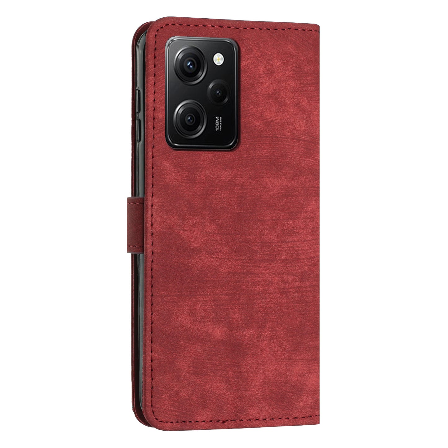 Leather Phone Case For Xiaomi Poco X5 Pro 5G / Redmi Note 12 Pro Speed 5G / Note 12 Pro 5G , Lines Imprinted Wallet Stand Cover