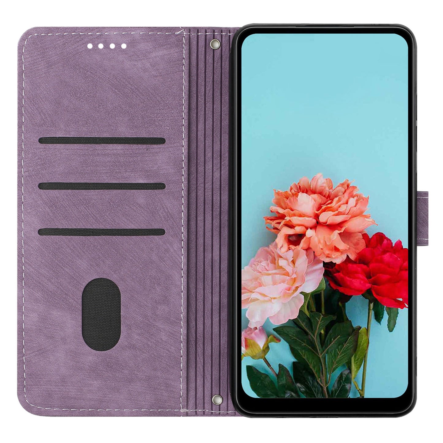 Leather Phone Case For Xiaomi Poco X5 Pro 5G / Redmi Note 12 Pro Speed 5G / Note 12 Pro 5G , Lines Imprinted Wallet Stand Cover