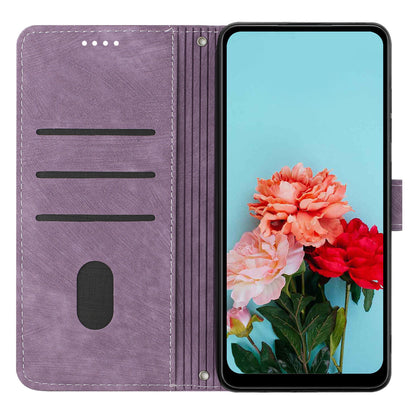 Leather Phone Case For Xiaomi Poco X5 Pro 5G / Redmi Note 12 Pro Speed 5G / Note 12 Pro 5G , Lines Imprinted Wallet Stand Cover