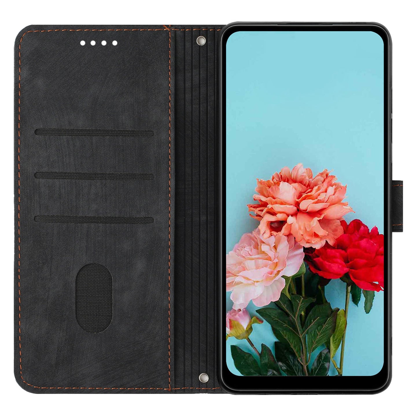Folio Phone Wallet Case for Xiaomi Redmi Note 12 Pro Speed 5G / Note 12 Pro 5G / Poco X5 Pro 5G , Lines Imprinted Leather Stand Phone Cover