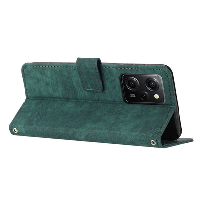 Folio Phone Wallet Case for Xiaomi Redmi Note 12 Pro Speed 5G / Note 12 Pro 5G / Poco X5 Pro 5G , Lines Imprinted Leather Stand Phone Cover