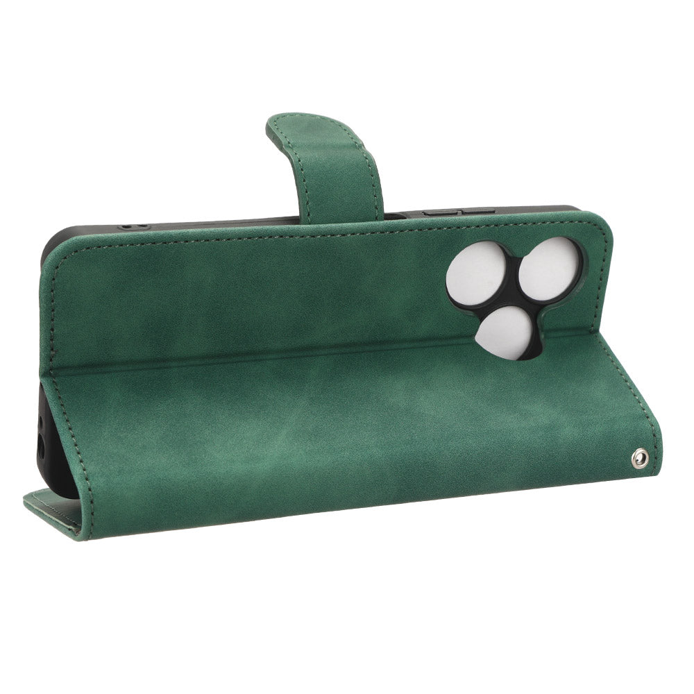 For Tecno Spark 10 4G Leather Wallet Phone Case Flip Stand Skin-touch Shockproof Cover