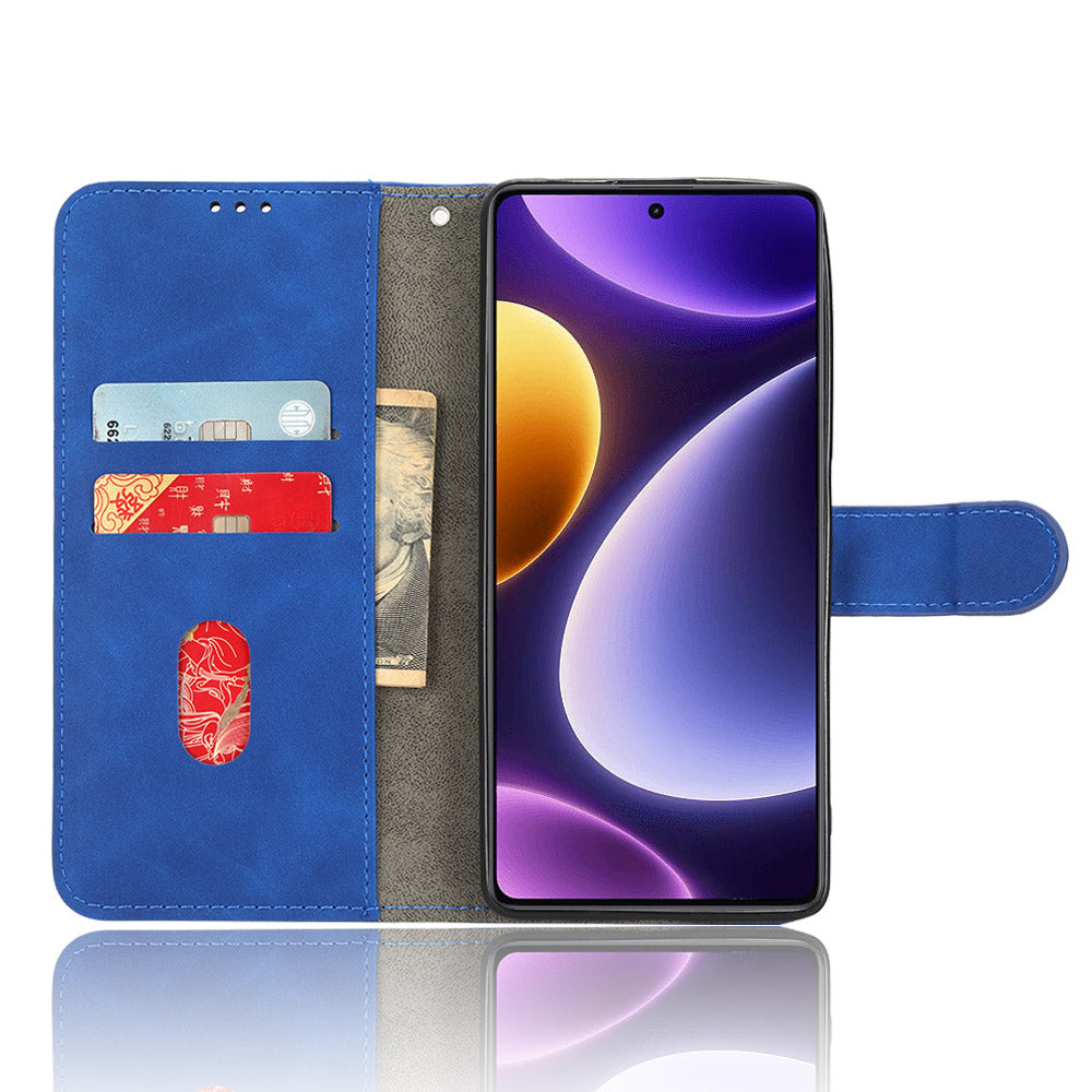 For Xiaomi Redmi Note 12 Turbo / Poco F5 5G PU Leather Flip Phone Case with Wallet Skin-touch Stand Cover