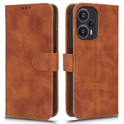 For Xiaomi Redmi Note 12 Turbo / Poco F5 5G PU Leather Flip Phone Case with Wallet Skin-touch Stand Cover