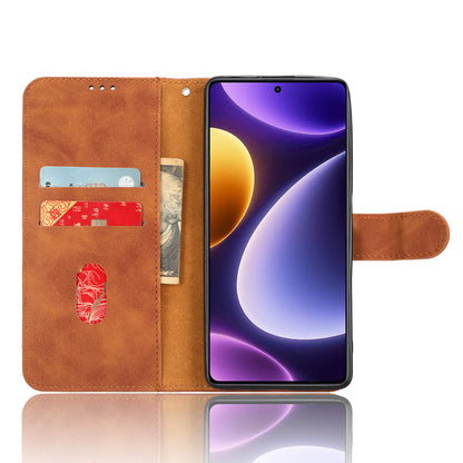 For Xiaomi Redmi Note 12 Turbo / Poco F5 5G PU Leather Flip Phone Case with Wallet Skin-touch Stand Cover