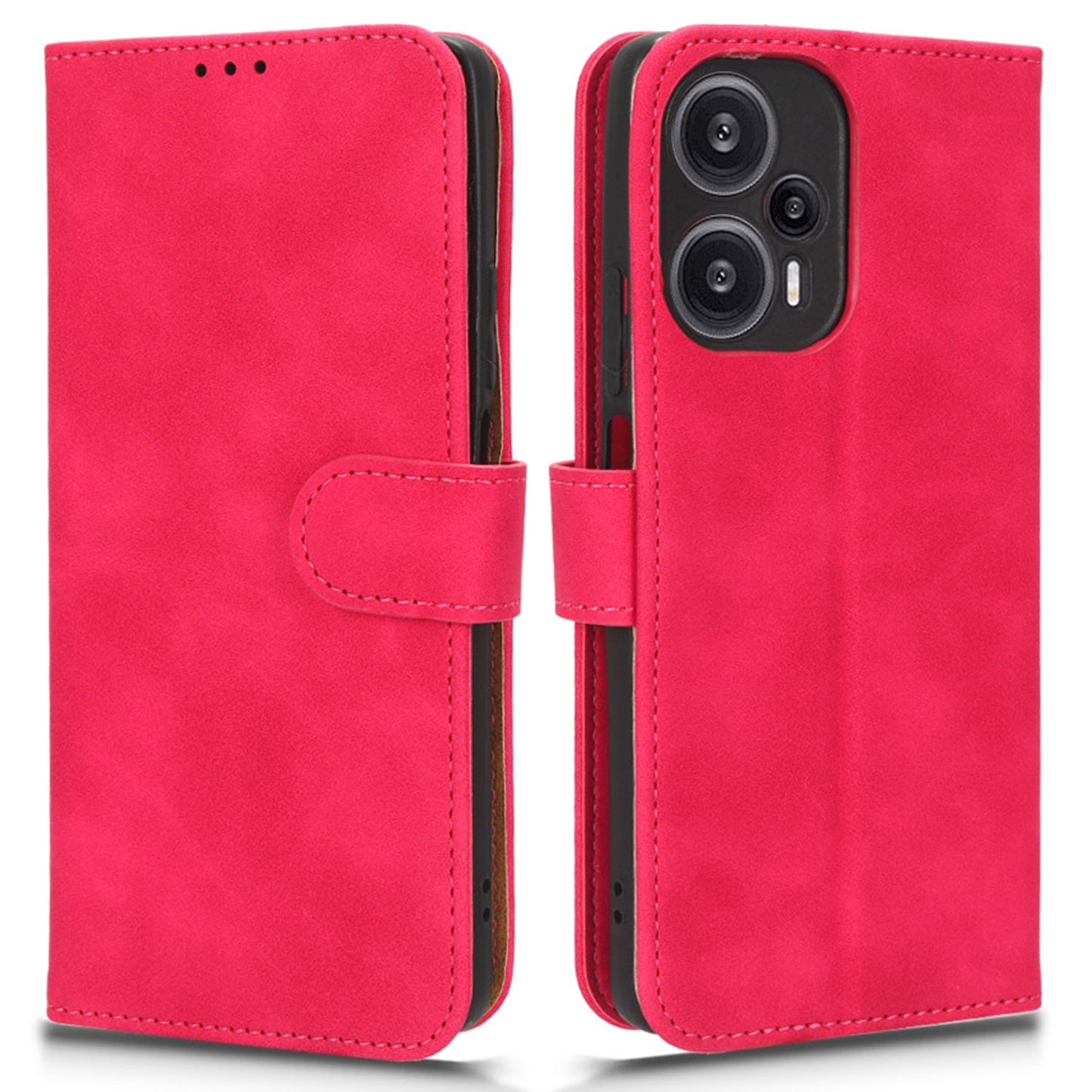 For Xiaomi Redmi Note 12 Turbo / Poco F5 5G PU Leather Flip Phone Case with Wallet Skin-touch Stand Cover