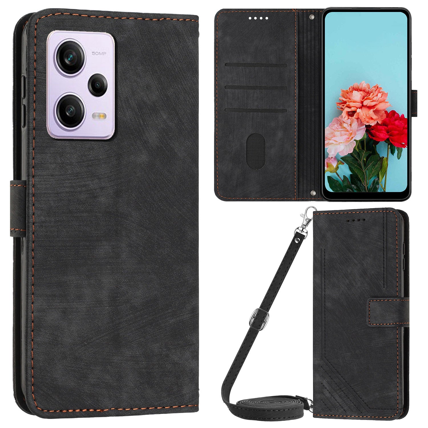 For Xiaomi Redmi Note 12 Pro+ 5G / Note 12 Explorer 5G Wallet Phone Case Lines Imprinted Leather Stand Protective Flip Cover