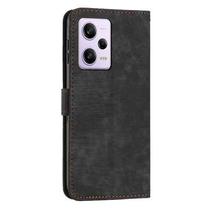 For Xiaomi Redmi Note 12 Pro+ 5G / Note 12 Explorer 5G Wallet Phone Case Lines Imprinted Leather Stand Protective Flip Cover