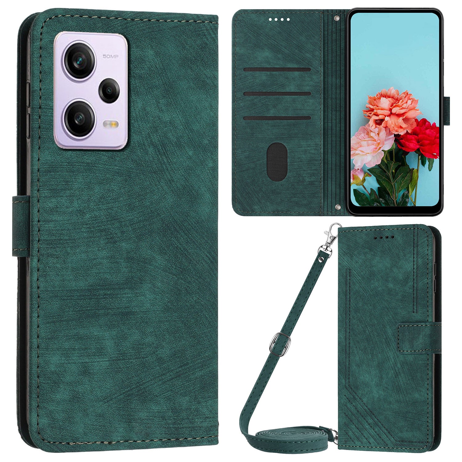 For Xiaomi Redmi Note 12 Pro+ 5G / Note 12 Explorer 5G Wallet Phone Case Lines Imprinted Leather Stand Protective Flip Cover
