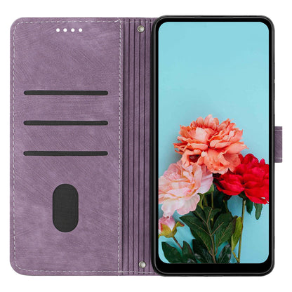 For Xiaomi Redmi Note 12 Pro+ 5G / Note 12 Explorer 5G Wallet Phone Case Lines Imprinted Leather Stand Protective Flip Cover