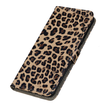 For Xiaomi Redmi Note 12 Turbo / Poco F5 5G PU Leather Phone Case Leopard Pattern Folio Stand Wallet Protective Cover